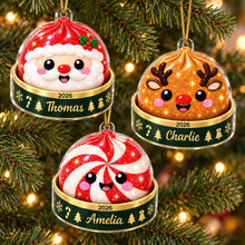 Load image into Gallery viewer, Personalized Acrylic Christmas Ornament Cute Santa Reindeer Gift for Family
