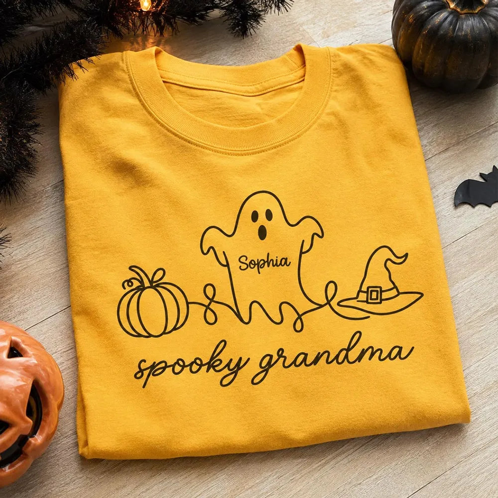 Personalized Spooky Grandma Tee Cute Halloween Gift Idea