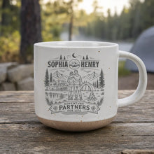 Load image into Gallery viewer, Personalized Pottery Mug with Embracing Couple Gift for Adventurous Couple
