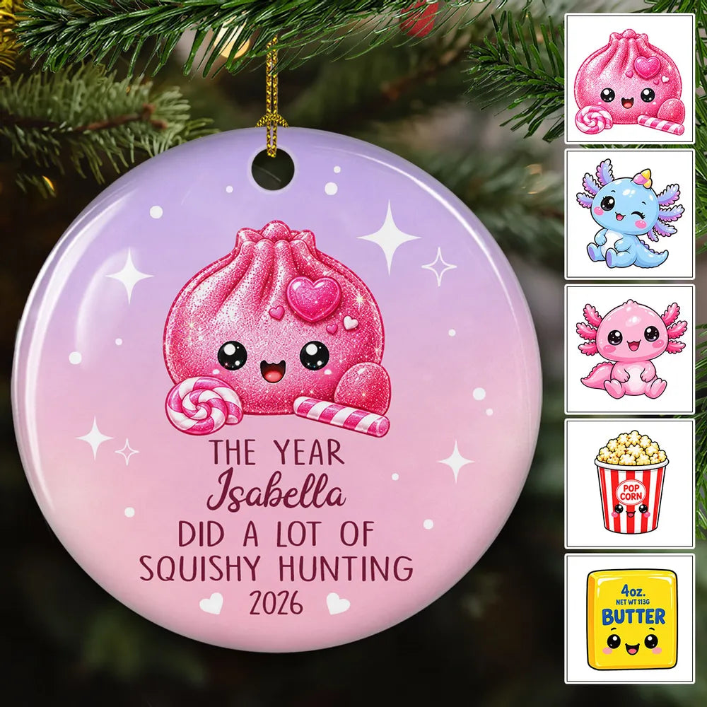 Personalized Pink Ceramic Ornament Custom Gift for Christmas