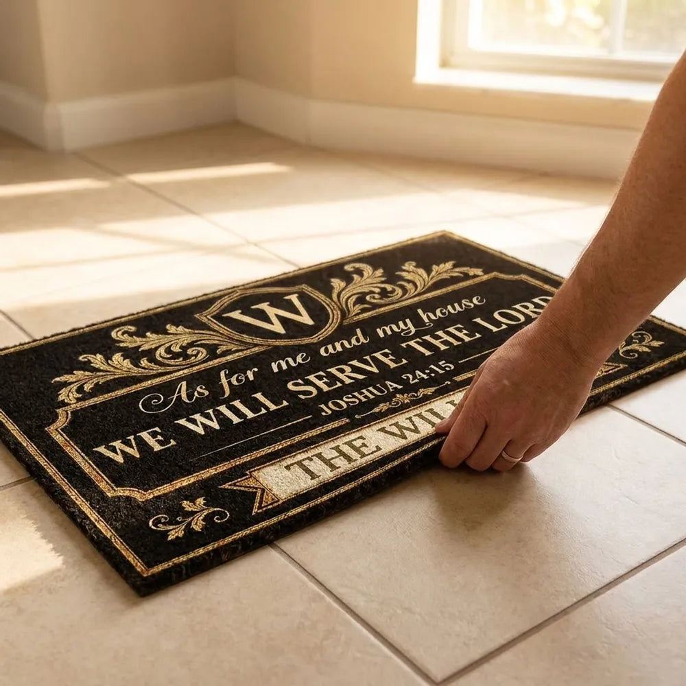 Personalized Standard Doormat Faith Verse Gift for Family