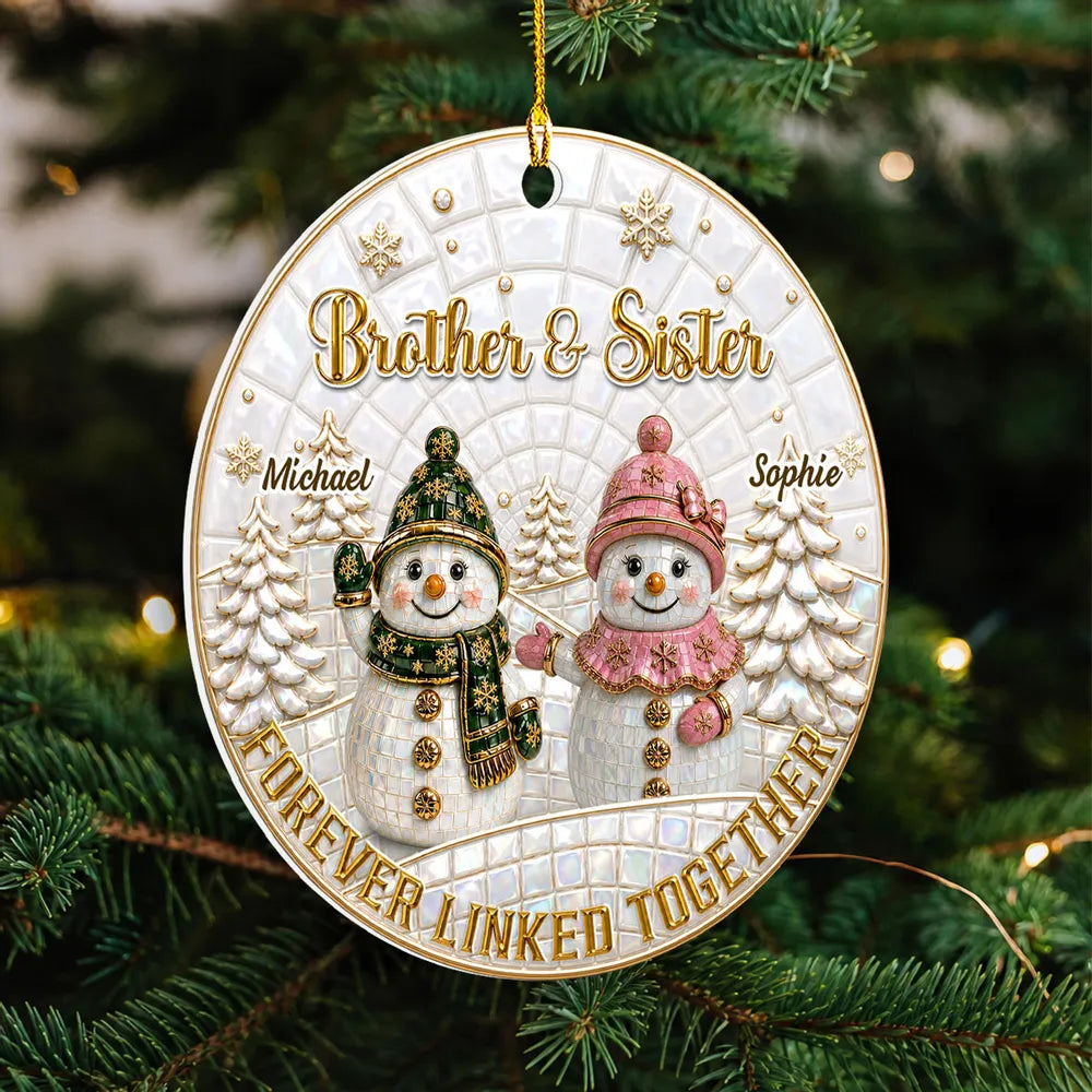 Personalized Acrylic Snowman Ornament for Family Christmas Gift