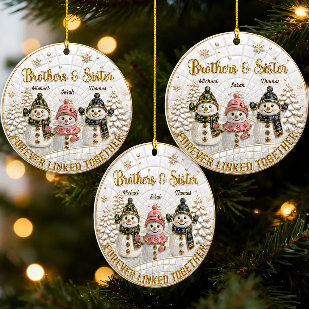 Personalized Acrylic Snowman Ornament for Family Christmas Gift