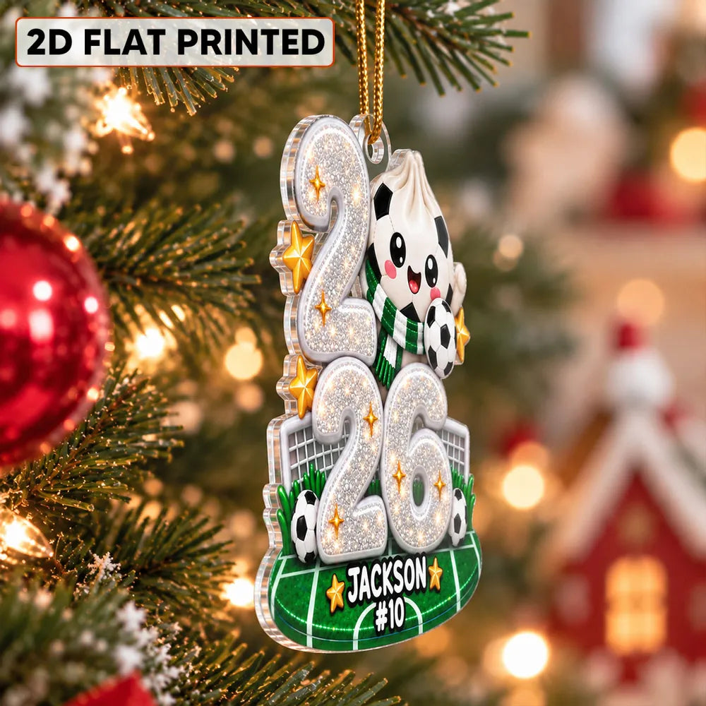Personalized Soccer Dumpling Acrylic Ornament Gift for Kids