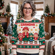Load image into Gallery viewer, Personalized Sweatshirt with Grandma and Grandkids Design | Unique Christmas Gift
