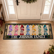 Load image into Gallery viewer, Personalized Snowman Family Doormat Colorful Christmas Gift
