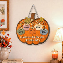 Load image into Gallery viewer, Personalized Wooden Sign for Grandma &amp; Grandpa's Pumpkin Patch Gift
