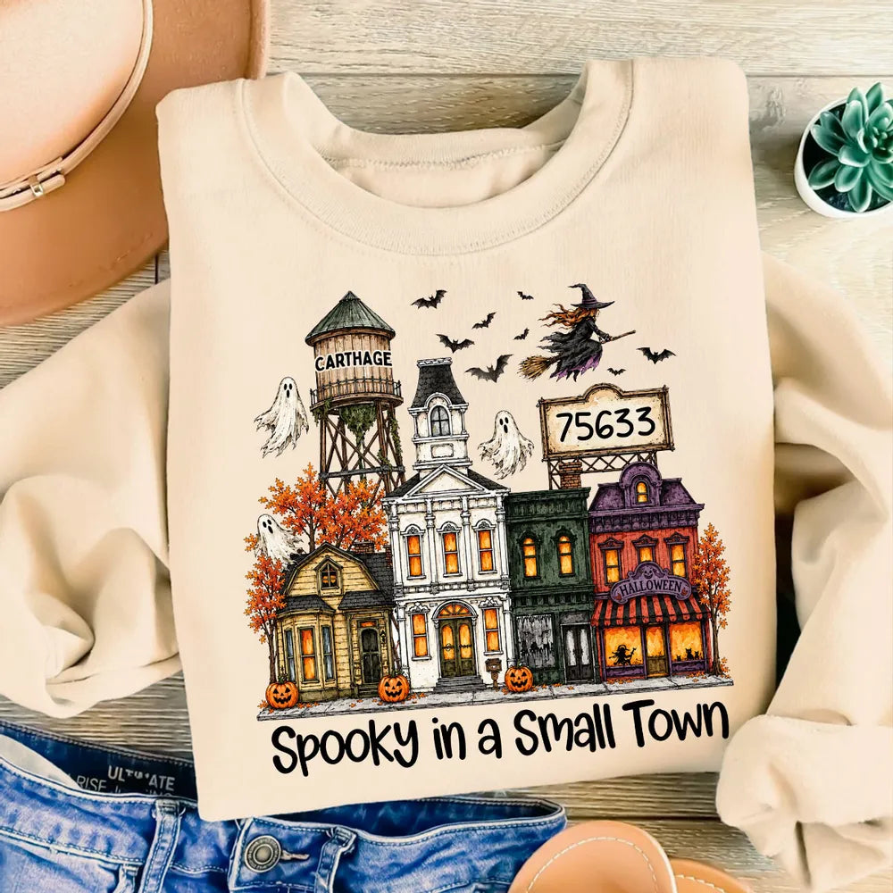 Personalized Halloween Classic Tee with Flying Witch Gift for Friends and Family