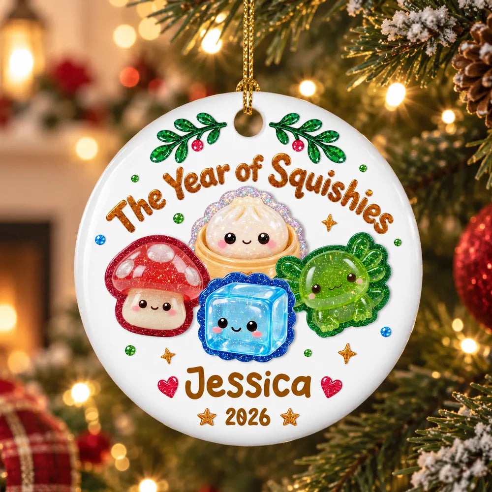 Personalized Christmas Ceramic Ornament Cute Family Gift