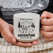 Load image into Gallery viewer, Personalized Ceramic Mug Hand-Holding Hikers Couple Gift
