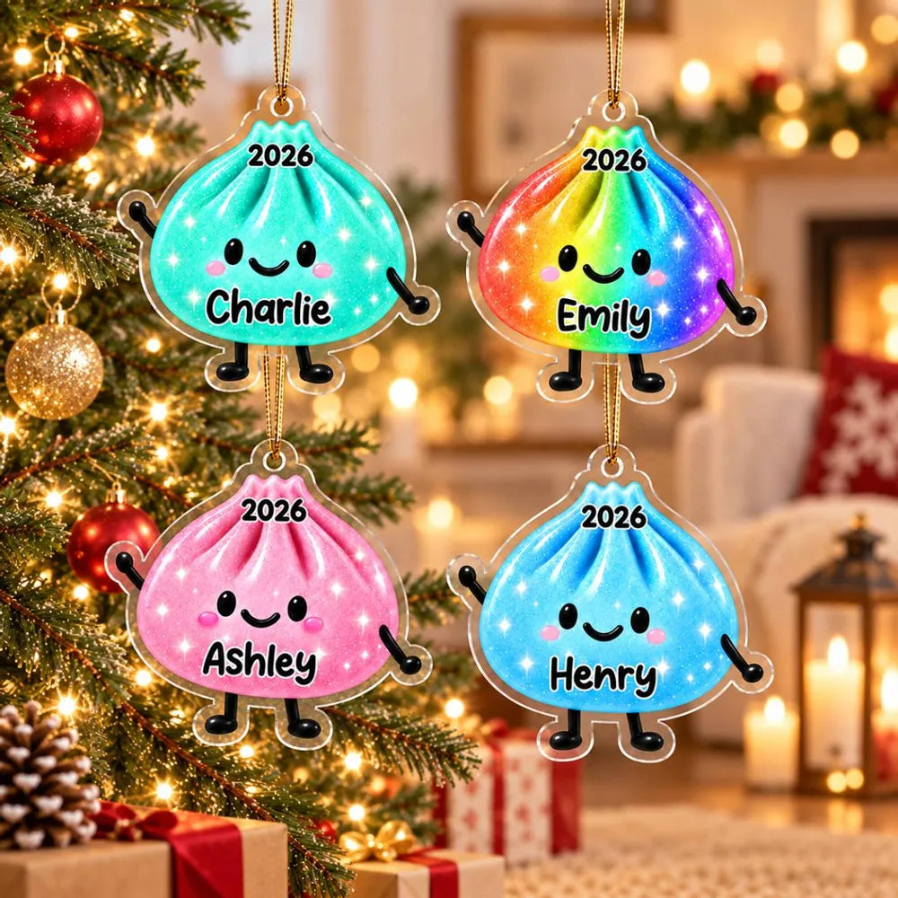 Personalized Dumpling Acrylic Ornament Custom Name Kids Gift