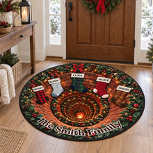 Load image into Gallery viewer, Personalized Round Quilted Mat Christmas Family Gift Decor
