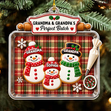 Load image into Gallery viewer, Personalized Acrylic Snowman Cookie Ornament Gift for Grandparents
