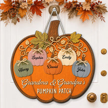 Load image into Gallery viewer, Personalized Wooden Sign for Grandma &amp; Grandpa's Pumpkin Patch Gift
