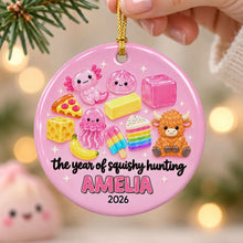 Load image into Gallery viewer, Personalized Pink Ceramic Ornament Custom Name Gift for Kids
