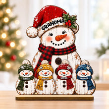 Load image into Gallery viewer, Personalized Wooden Plaque Snowmen Gift for Grandma Christmas Decor
