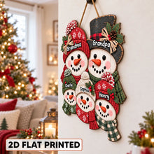 Load image into Gallery viewer, Personalized Wooden Snowman Sign for Grandma and Grandpa Holiday Decor
