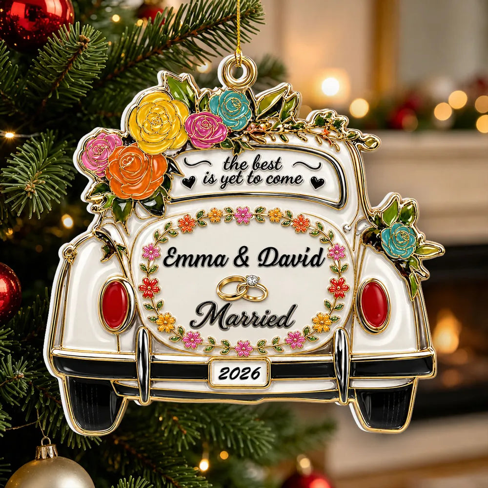 Personalized Wedding Car Acrylic Ornament Unique Gift for Newlyweds