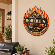 Load image into Gallery viewer, Personalized Metal Barbecue Sign Custom Gift for Grill Master

