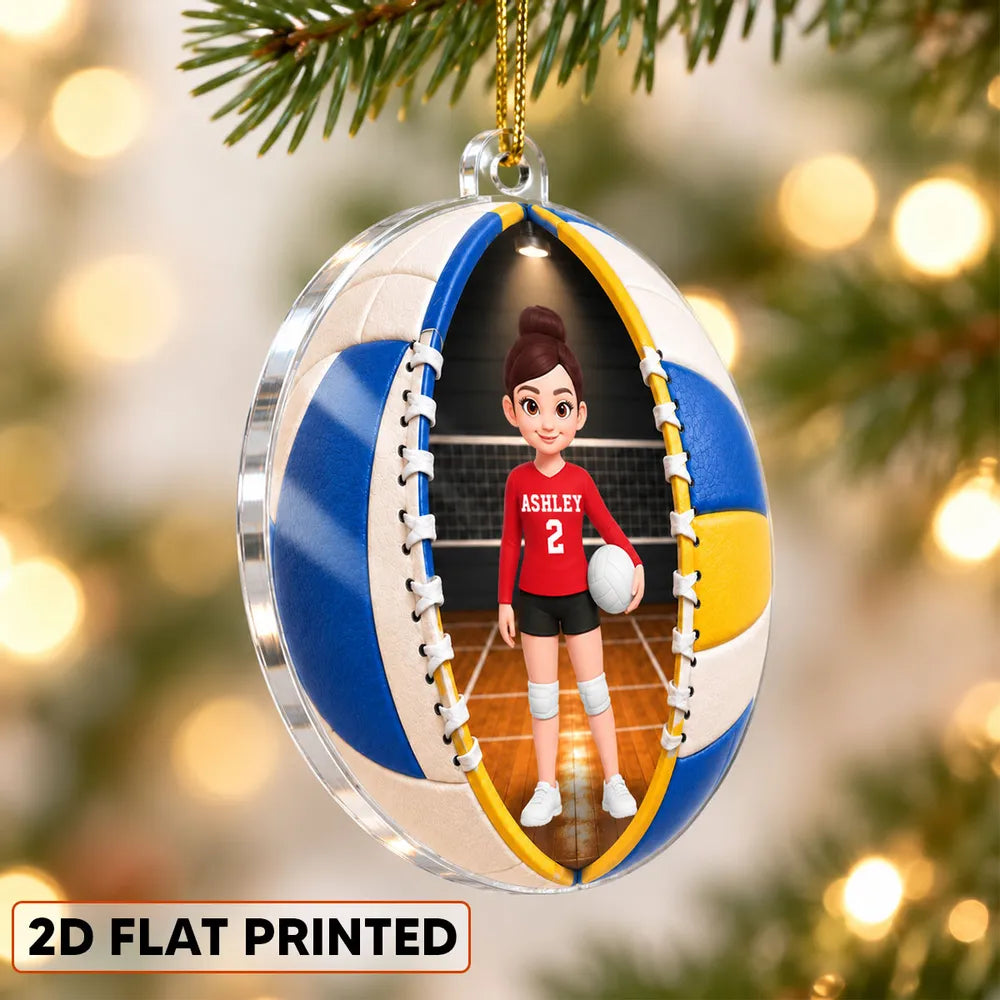 Personalized Volleyball Acrylic Ornament Custom Gift for Sports Families