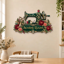 Load image into Gallery viewer, Personalized Floral Sewing Room Metal Sign Gift for Mom
