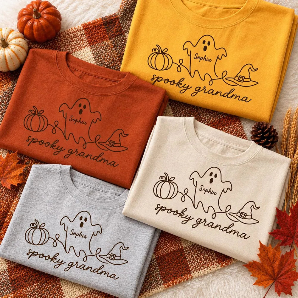 Personalized Spooky Grandma Tee Cute Halloween Gift Idea