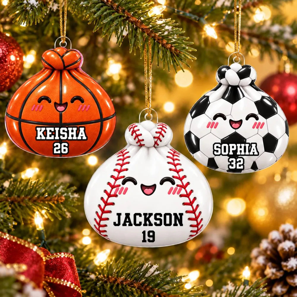 Personalized Dumpling Acrylic Ornament for Sports Fans - Unique Christmas Gift