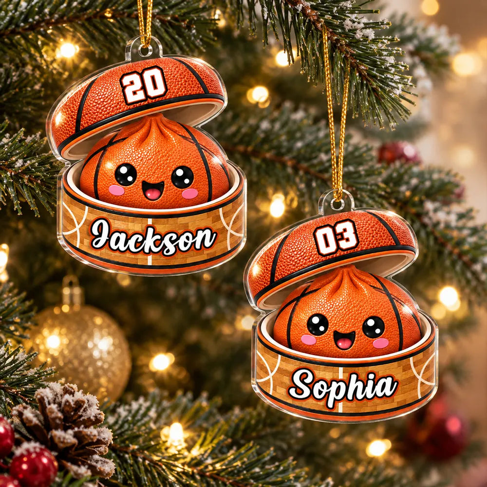 Personalized Basketball Dumpling Acrylic Ornament Gift for Kids