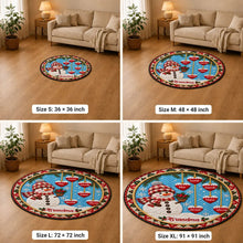 Load image into Gallery viewer, Personalized Round Quilted Mat Snowman Gift for Grandma
