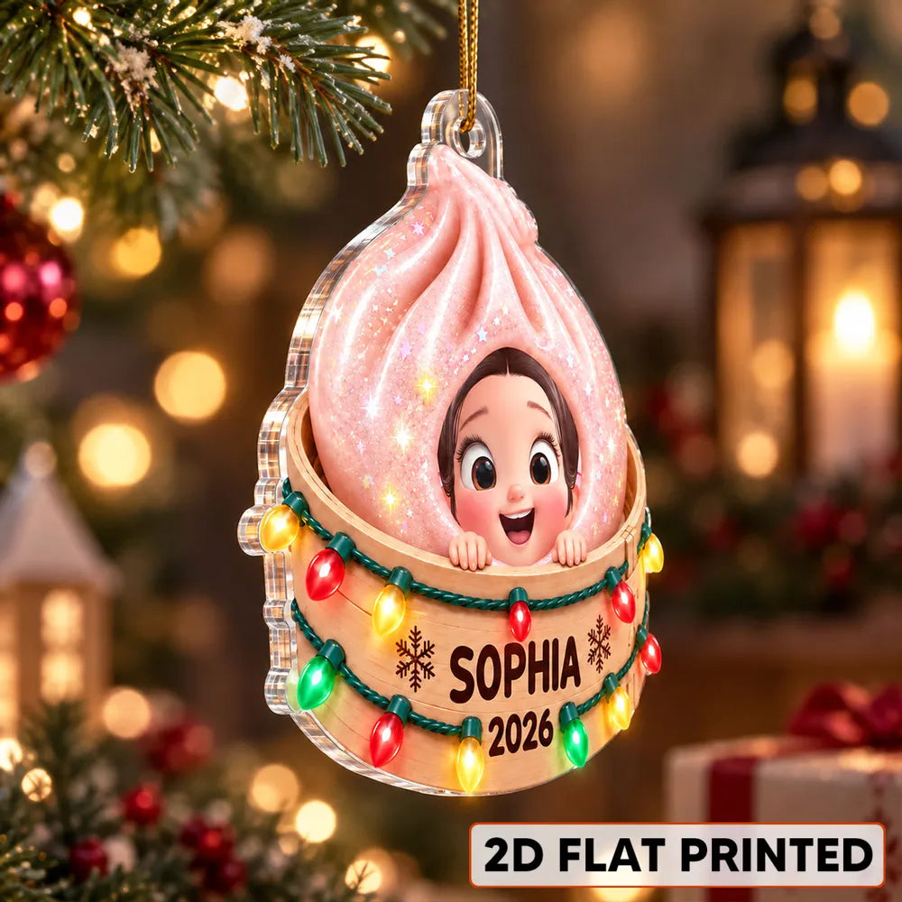 Personalized Christmas Acrylic Ornament Smiling Child Gift for Kids