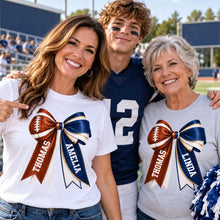 Load image into Gallery viewer, Personalized Classic Tee with Football Cheer Bow Gift for Fans
