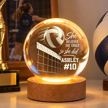 Load image into Gallery viewer, Personalized Volleyball Globe Lamp Custom Gift for Daughter Player
