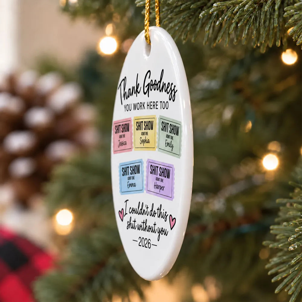 Personalized Ceramic Christmas Ornament Gift for Coworkers