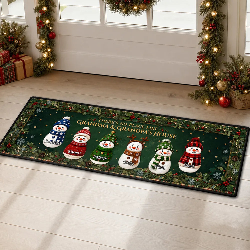 Personalized Snowman Doormat Gift for Grandma & Grandpa's House