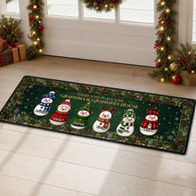 Load image into Gallery viewer, Personalized Snowman Doormat Gift for Grandma &amp; Grandpa's House
