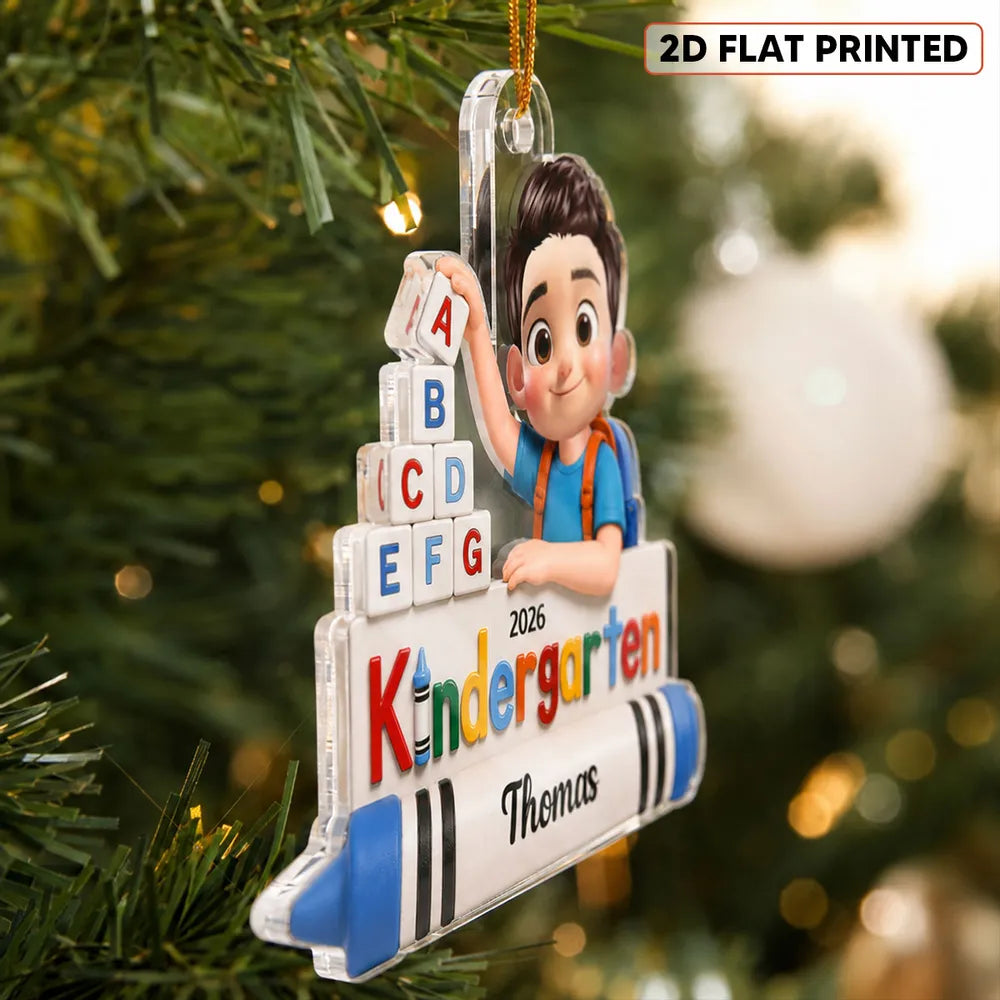 Personalized Acrylic Ornament Colorful Child Crayons Gift for Kids