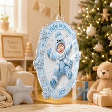 Load image into Gallery viewer, Personalized Baby Snow Angel Ornament Custom Name Unique Gift for New Parents
