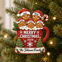 Load image into Gallery viewer, Personalized Gingerbread Family Wooden Ornament Christmas Gift for Mom &amp; Dad
