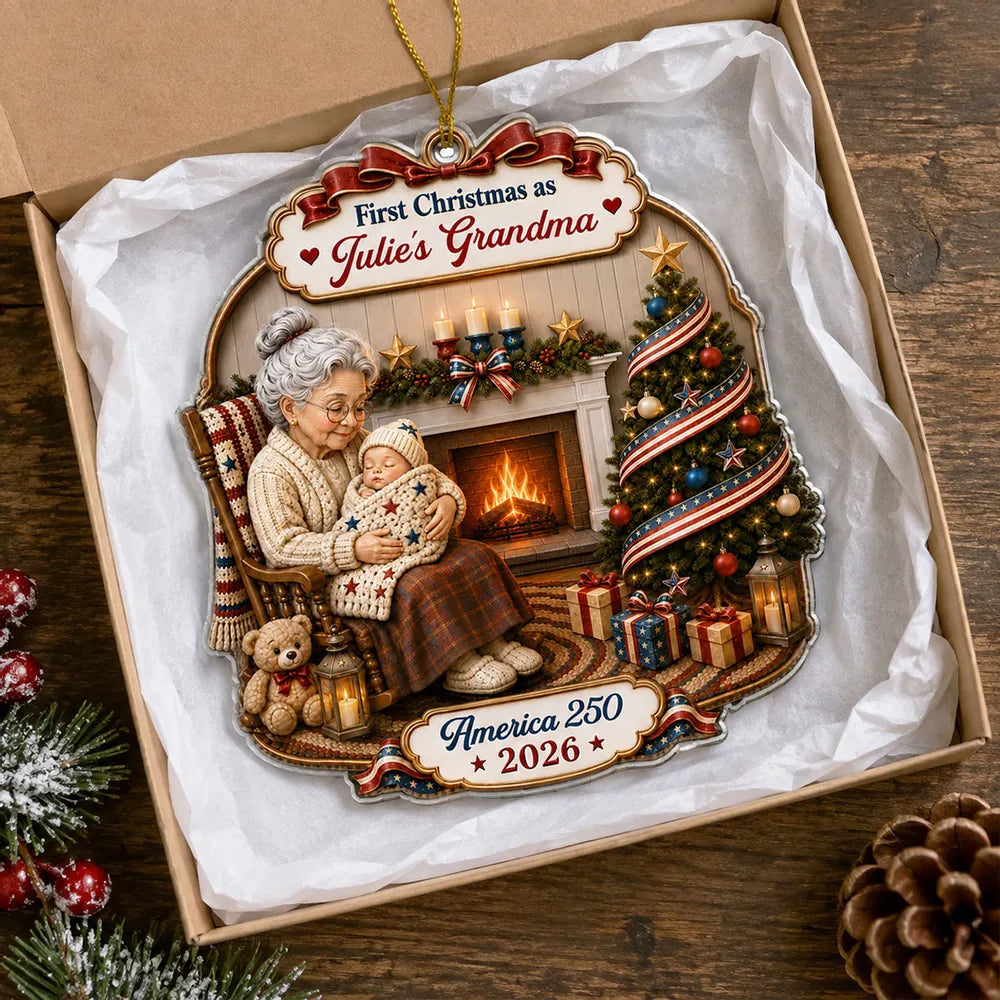 Personalized Christmas Ornament First Year as Grandma Gift