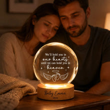 Load image into Gallery viewer, Personalized Globe Lamp with Angel Baby Footprints Memorial Gift for Grieving Parents
