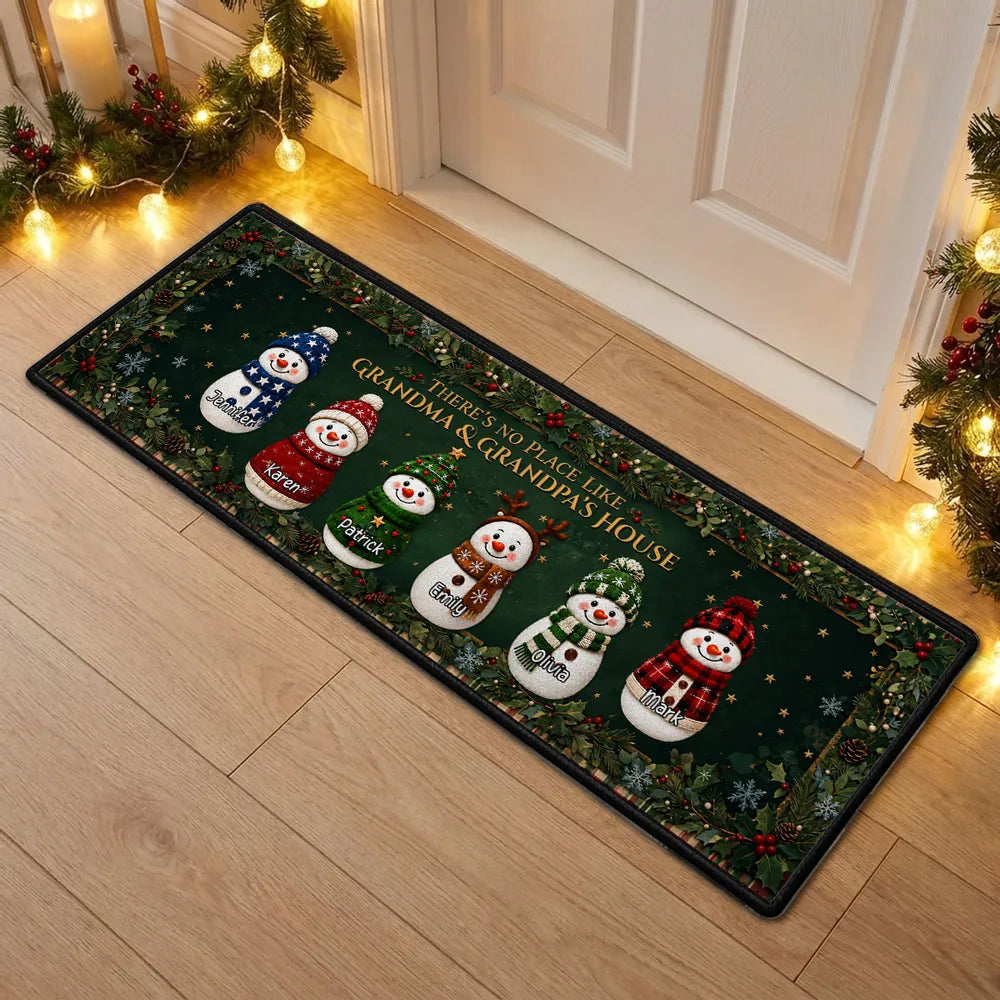 Personalized Snowman Doormat Gift for Grandma & Grandpa's House
