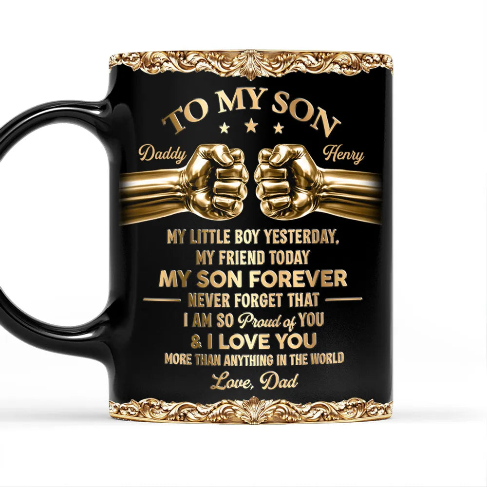 Personalized Full Color Mug Fist Bump Design Gift for Son
