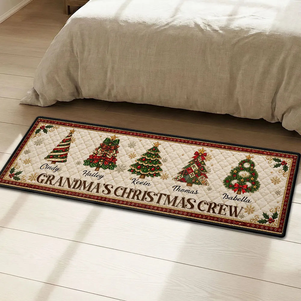 Personalized Grandma's Christmas Crew Doormat Gift for Family