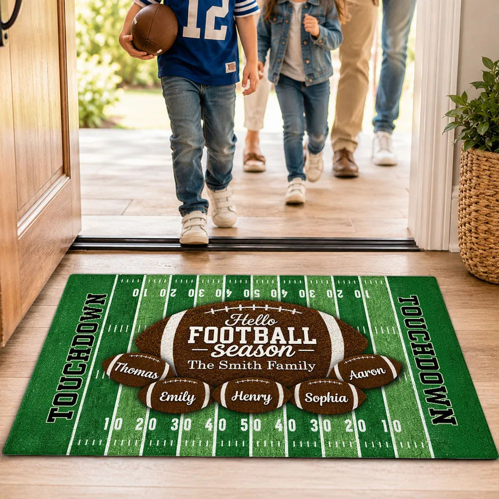 Personalized Football Doormat Custom Welcome Gift for Fans