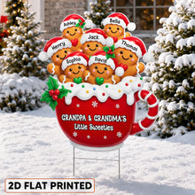 Load image into Gallery viewer, Personalized Gingerbread Family Yard Sign Gift for Grandparents
