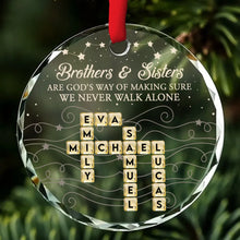 Load image into Gallery viewer, Personalized Crystal Ornament Sibling Keepsake Gift

