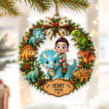 Load image into Gallery viewer, Personalized Dinosaur Acrylic Ornament Gift for Kids Christmas

