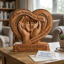 Load image into Gallery viewer, Personalized Wooden Memorial Plaque Gift for Parents - Baby Feet Design
