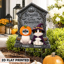 Load image into Gallery viewer, Personalized Halloween Yard Sign for Cat Lovers - Custom Meownsters Decor
