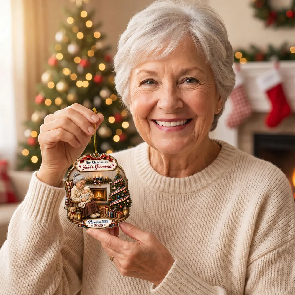 Personalized Christmas Ornament First Year as Grandma Gift